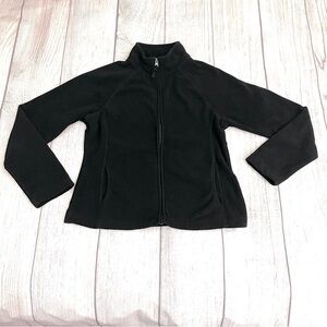 MERONA Women’s Fleece Full Zip Up Black Jacket Size Medium